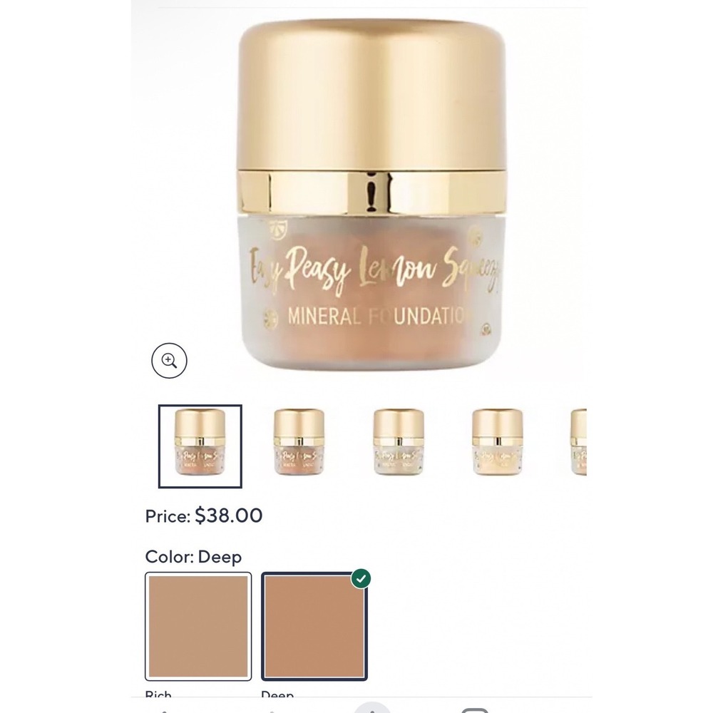 Easy Peasy Powder Mineral Foundation by Kim Gravel QVC -color DEEP